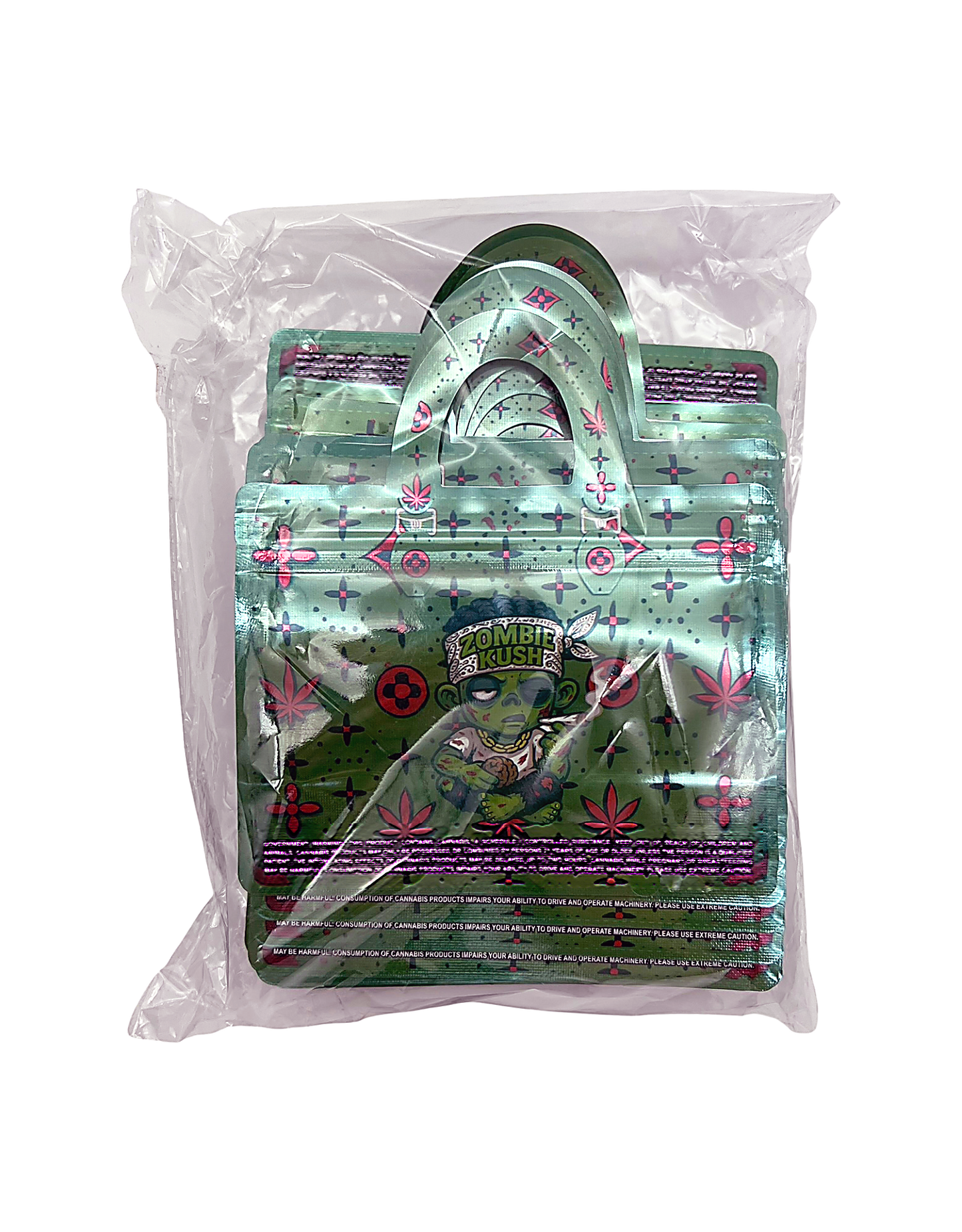 50 Count 4.5" - 3.5" Handbag-Style Mylar Bags  Zombie