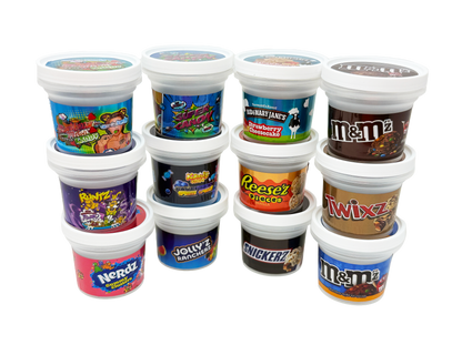 12 Pack -  Ice Cream Pint Style Plastic Storage Containers with Lids - Nerdz