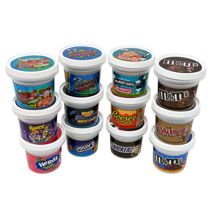 12 Pack -  Ice Cream Pint Style Plastic Storage Containers with Lids - Nerdz