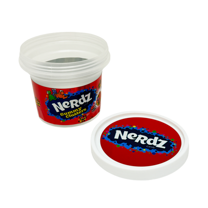 12 Pack -  Ice Cream Pint Style Plastic Storage Containers with Lids - Nerdz