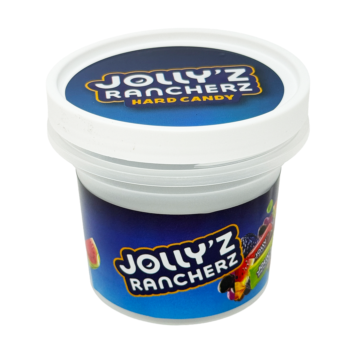 12 Pack -  Ice Cream Pint Style Plastic Storage Containers with Lids - Jolly'z Rancherz