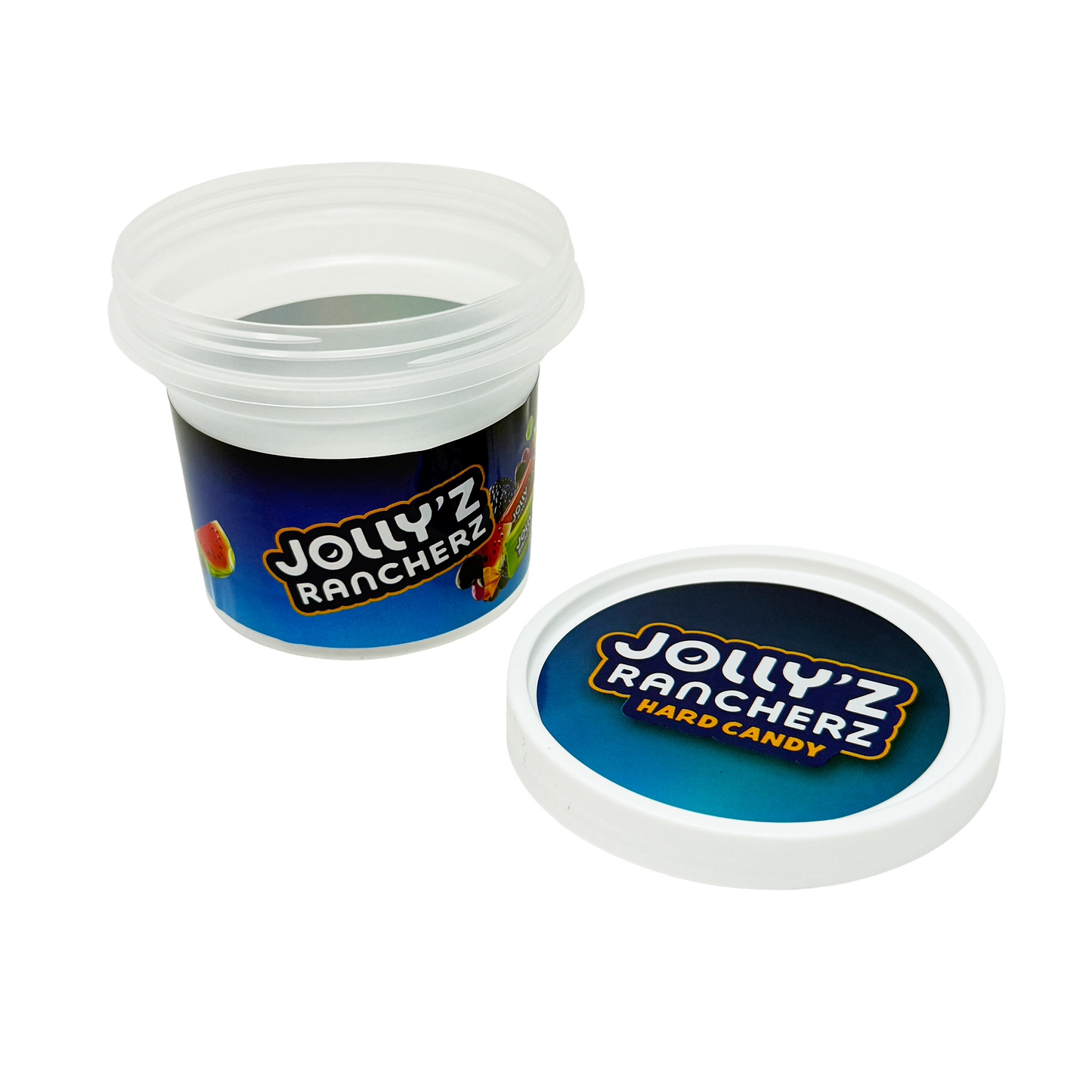 12 Pack -  Ice Cream Pint Style Plastic Storage Containers with Lids - Jolly'z Rancherz