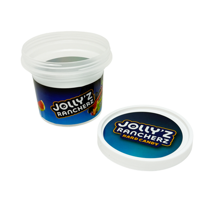 12 Pack -  Ice Cream Pint Style Plastic Storage Containers with Lids - Jolly'z Rancherz