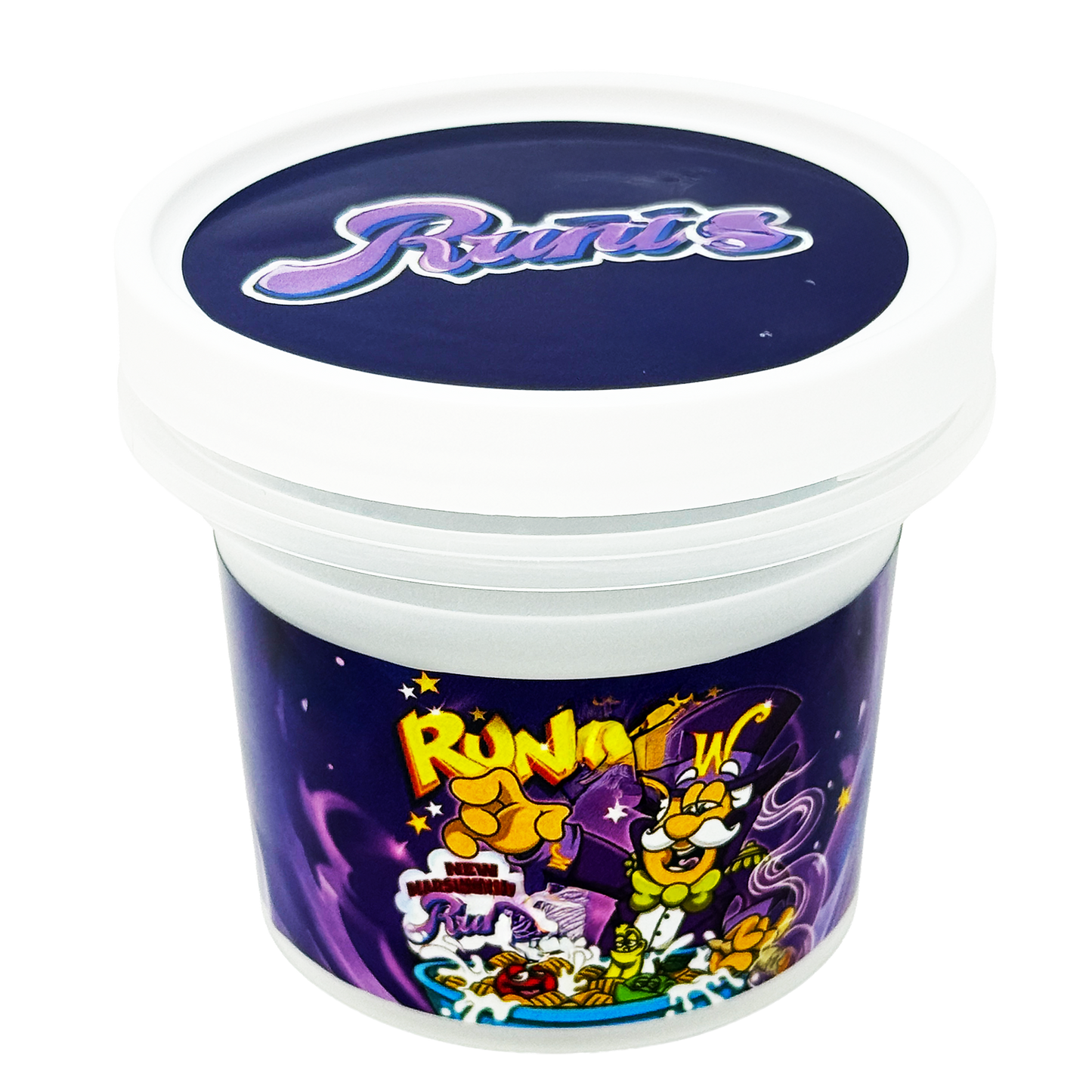 12 Pack -  Ice Cream Pint Style Plastic Storage Containers with Lids - Runtz New Marshmallow