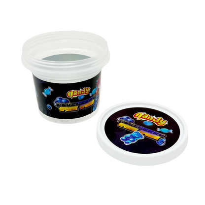 12 Pack -  Ice Cream Pint Style Plastic Storage Containers with Lids - Blueberry Yum Yum