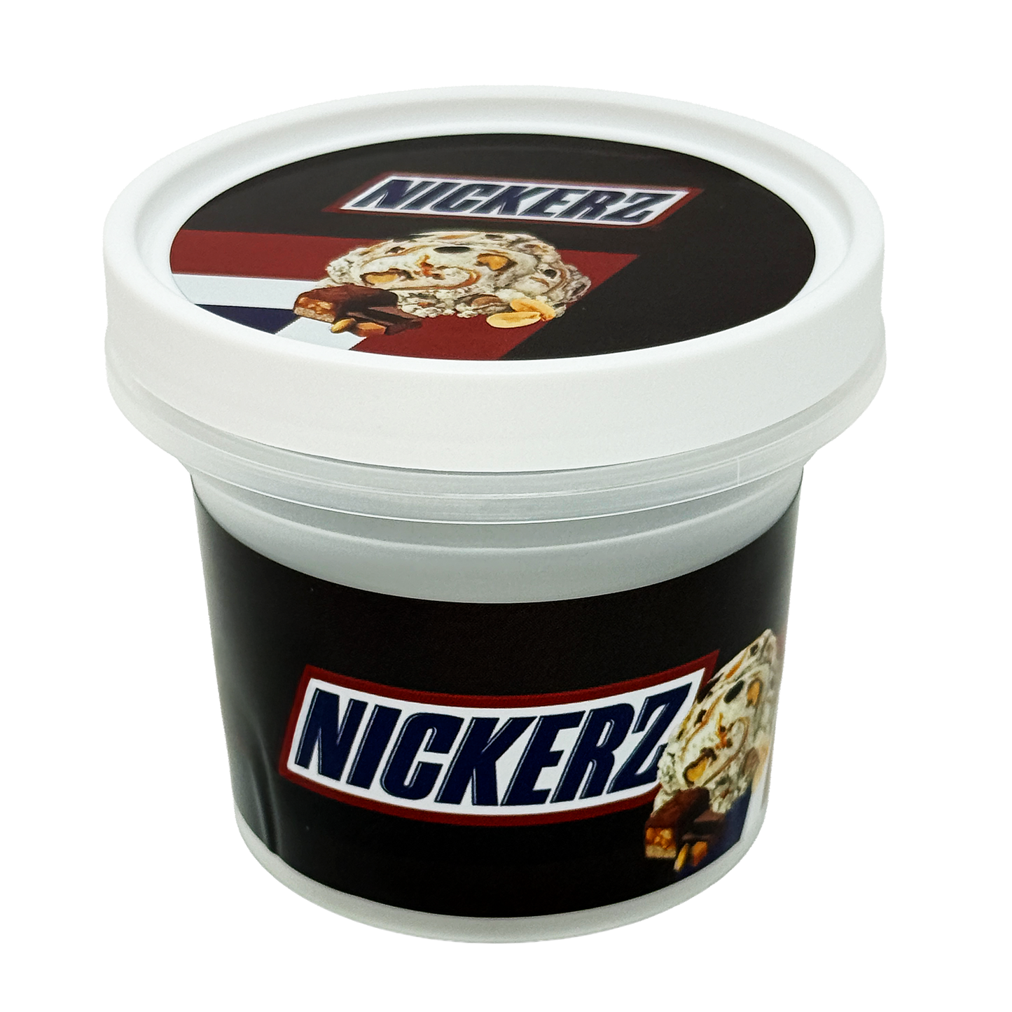 12 Pack -  Ice Cream Pint Style Plastic Storage Containers with Lids - Snickerz