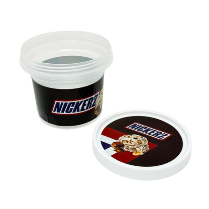 12 Pack -  Ice Cream Pint Style Plastic Storage Containers with Lids - Snickerz