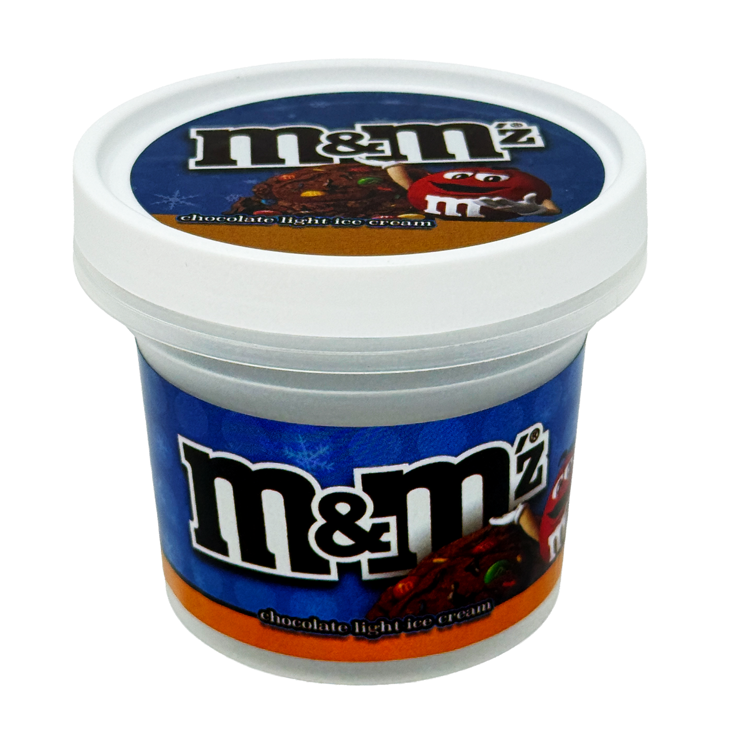 12 Pack -  Ice Cream Pint Style Plastic Storage Containers with Lids - M&M Chocolate Light