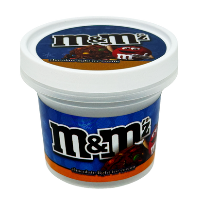 12 Pack -  Ice Cream Pint Style Plastic Storage Containers with Lids - M&M Chocolate Light