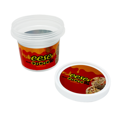 12 Pack -  Ice Cream Pint Style Plastic Storage Containers with Lids - Reese'z Pieces
