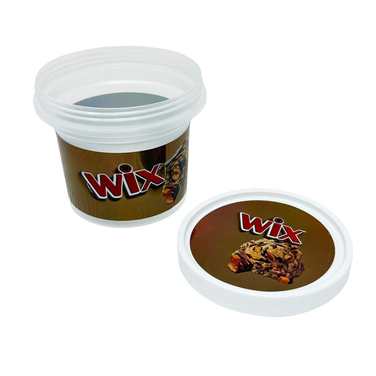 12 Pack -  Ice Cream Pint Style Plastic Storage Containers with Lids - Twixz