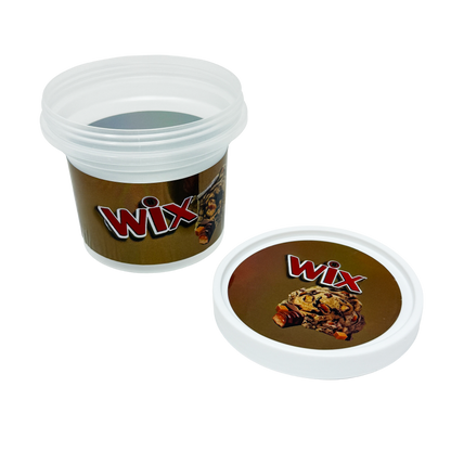 12 Pack -  Ice Cream Pint Style Plastic Storage Containers with Lids - Twixz