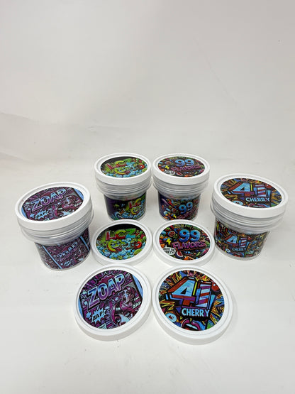 12 Pack - Ice Cream Pint Style Containers with Lids, Wrap Labels & Display Boxes (Style 001) 41 Cherry-Zoap-99 Flavors-LCZ