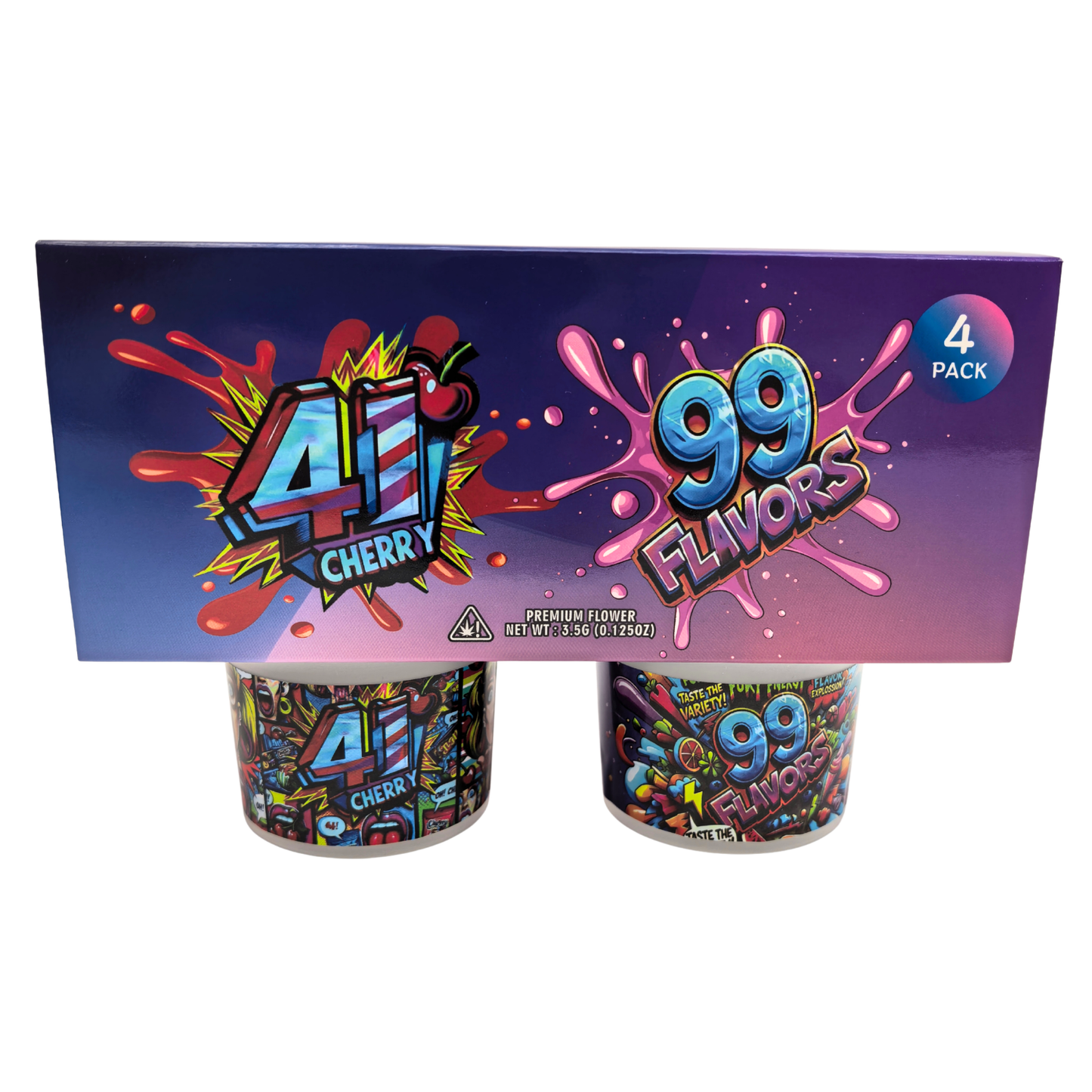 12 Pack - Ice Cream Pint Style Containers with Lids, Wrap Labels & Display Boxes (Style 001) 41 Cherry-Zoap-99 Flavors-LCZ