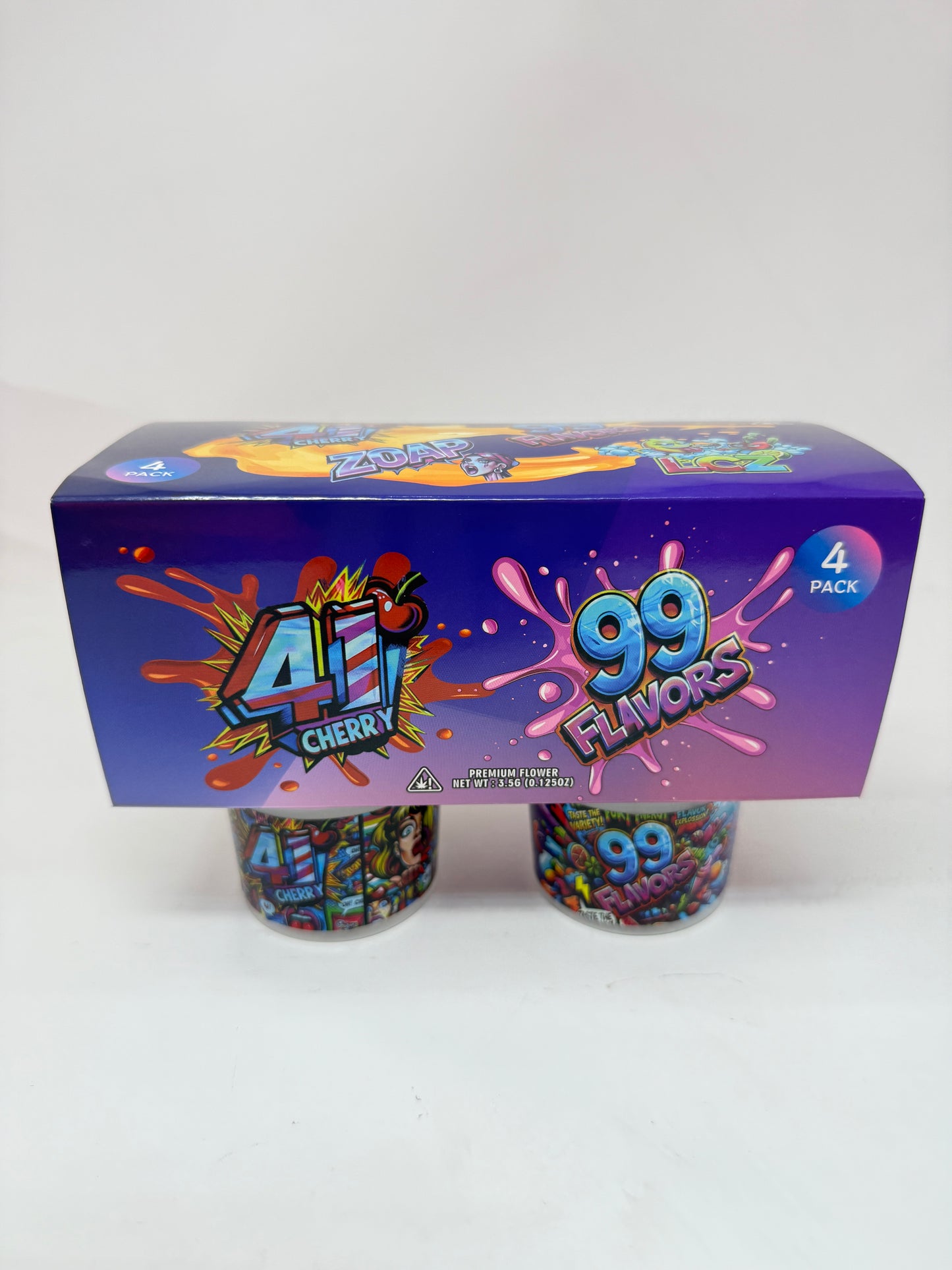 12 Pack - Ice Cream Pint Style Containers with Lids, Wrap Labels & Display Boxes (Style 001) 41 Cherry-Zoap-99 Flavors-LCZ