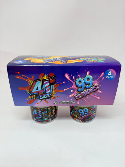 12 Pack - Ice Cream Pint Style Containers with Lids, Wrap Labels & Display Boxes (Style 001) 41 Cherry-Zoap-99 Flavors-LCZ