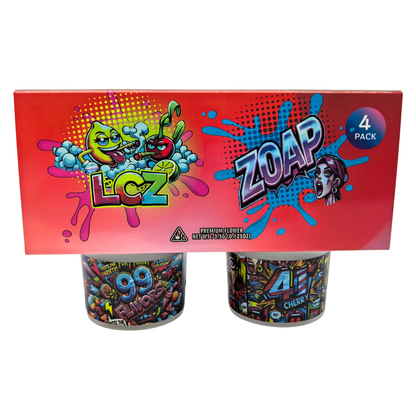 12 Pack - Ice Cream Pint Style Containers with Lids, Wrap Labels & Display Boxes (Style 001) 41 Cherry-Zoap-99 Flavors-LCZ