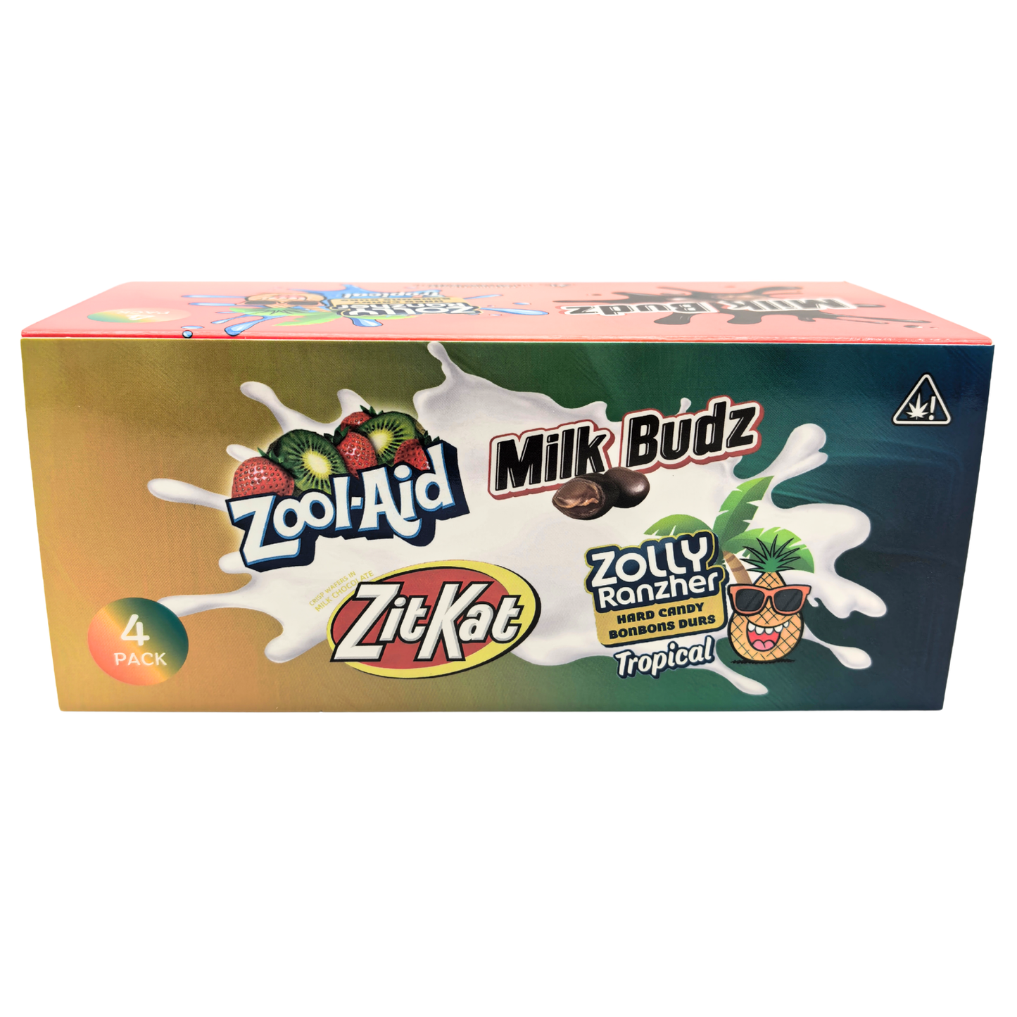 12 Pack - Ice Cream Pint Style Containers with Lids, Wrap Labels & Display Boxes (Style 002) Zool-Aid-Milk Budz-ZitKat-Zolly Ranzher