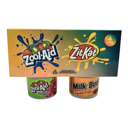 12 Pack - Ice Cream Pint Style Containers with Lids, Wrap Labels & Display Boxes (Style 002) Zool-Aid-Milk Budz-ZitKat-Zolly Ranzher
