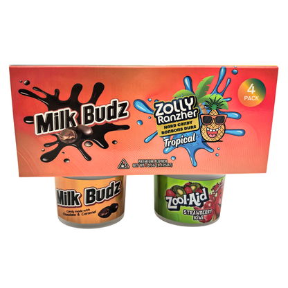 12 Pack - Ice Cream Pint Style Containers with Lids, Wrap Labels & Display Boxes (Style 002) Zool-Aid-Milk Budz-ZitKat-Zolly Ranzher