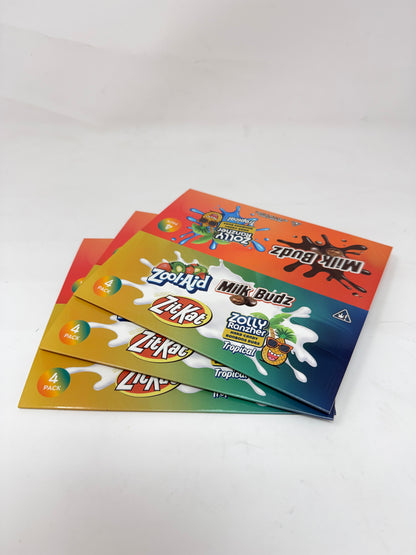 12 Pack - Ice Cream Pint Style Containers with Lids, Wrap Labels & Display Boxes (Style 002) Zool-Aid-Milk Budz-ZitKat-Zolly Ranzher