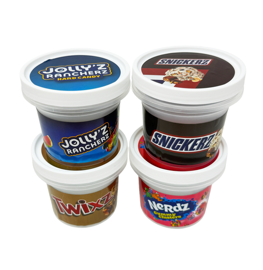 (12 Count) Ice Cream Pint Style Plastic Storage Containers with Lids, Wrap Labels ,Box Display packaging (Style 004)