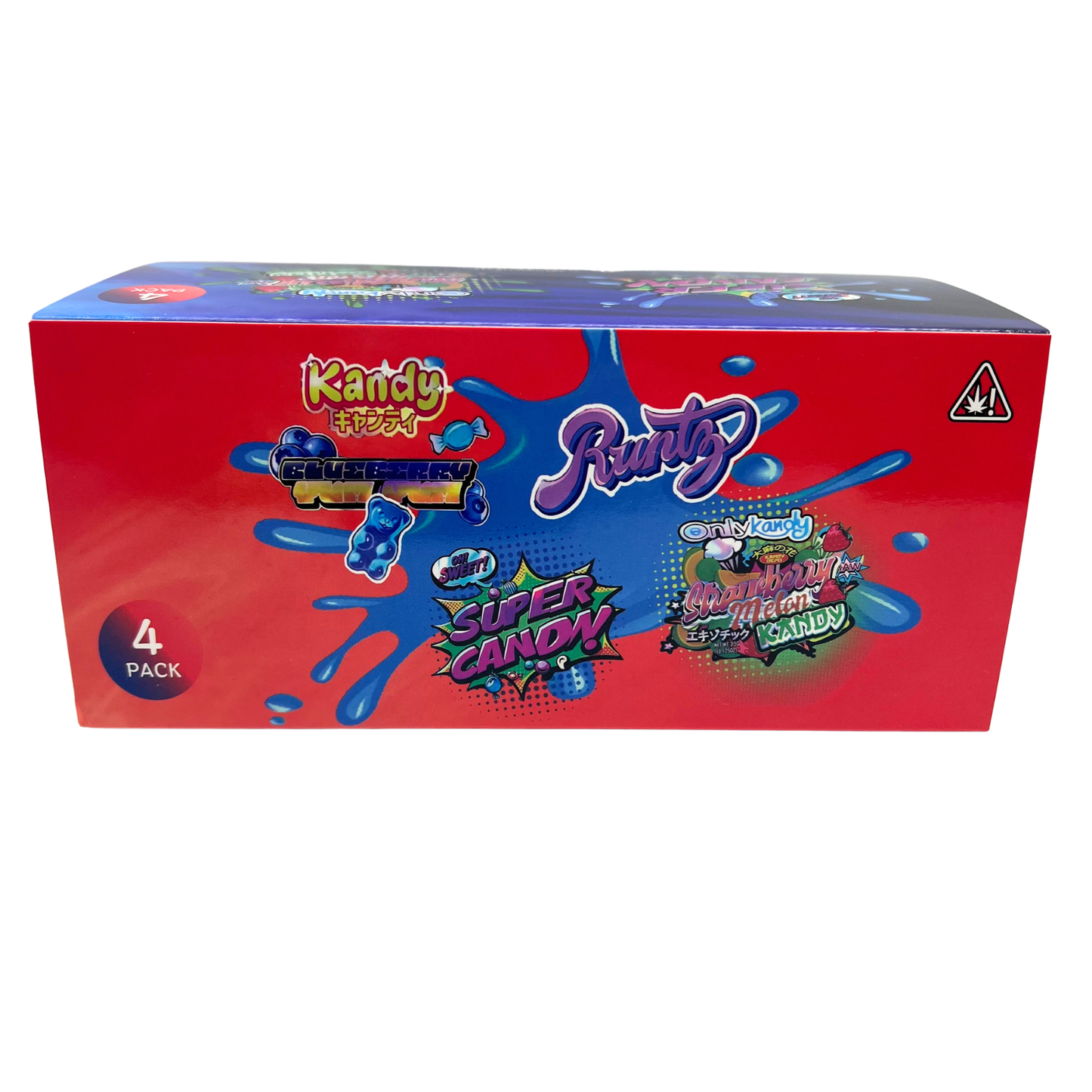 12 Pack - Ice Cream Pint Style Containers with Lids, Wrap Labels & Display Boxes (Style 006) Kandy Depo-Runtz-Super Candy-Strawberry Melon