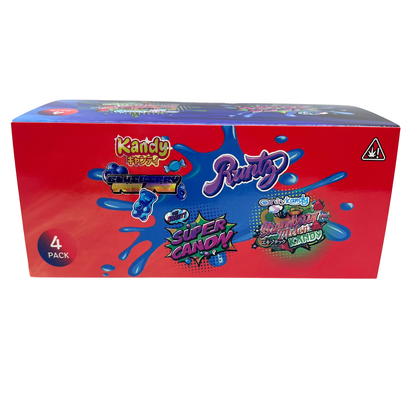 12 Pack - Ice Cream Pint Style Containers with Lids, Wrap Labels & Display Boxes (Style 006) Kandy Depo-Runtz-Super Candy-Strawberry Melon
