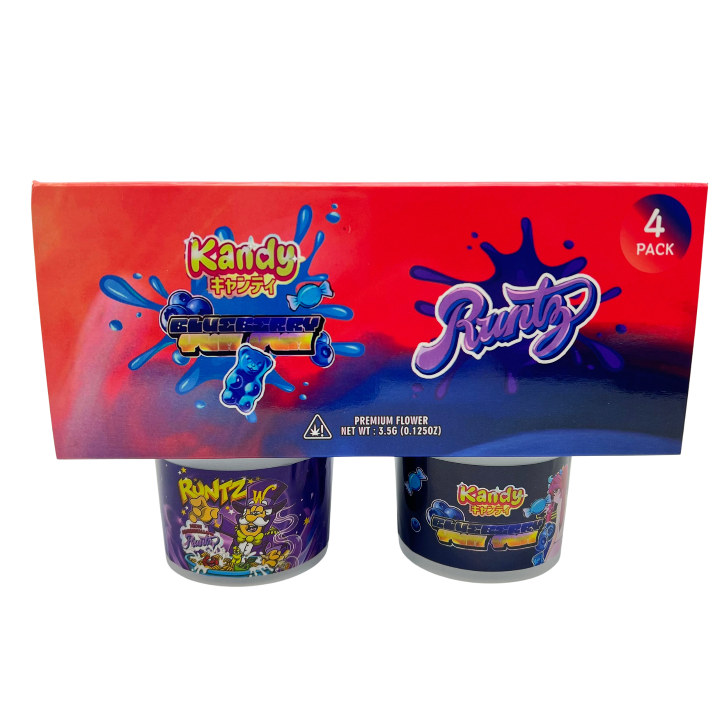 12 Pack - Ice Cream Pint Style Containers with Lids, Wrap Labels & Display Boxes (Style 006) Kandy Depo-Runtz-Super Candy-Strawberry Melon