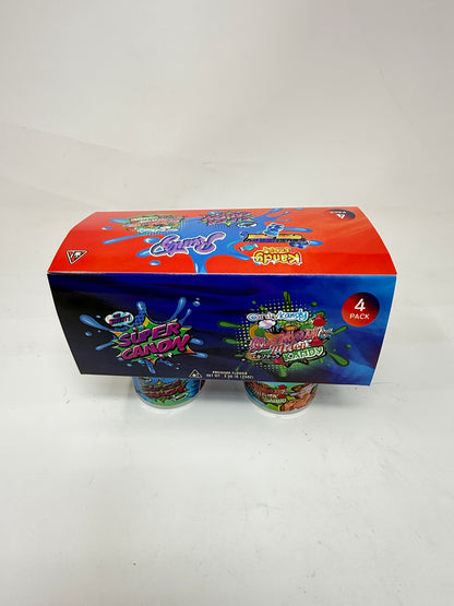 12 Pack - Ice Cream Pint Style Containers with Lids, Wrap Labels & Display Boxes (Style 006) Kandy Depo-Runtz-Super Candy-Strawberry Melon