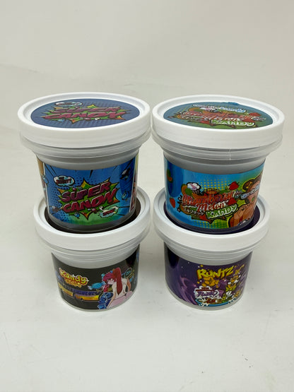 12 Pack - Ice Cream Pint Style Containers with Lids, Wrap Labels & Display Boxes (Style 006) Kandy Depo-Runtz-Super Candy-Strawberry Melon
