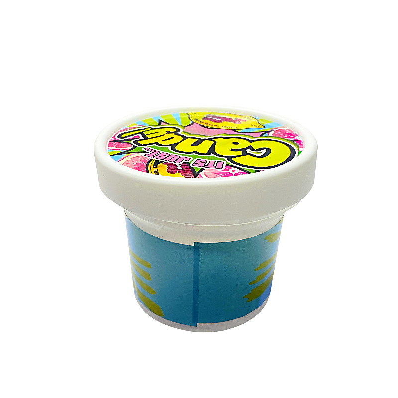 12 Pack -  Ice Cream Pint Style Plastic Storage Containers with Lids - It's Just Candy Pink Lemon