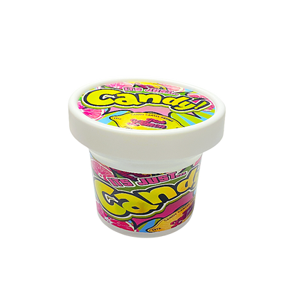 12 Pack -  Ice Cream Pint Style Plastic Storage Containers with Lids - It's Just Candy Pink Lemon