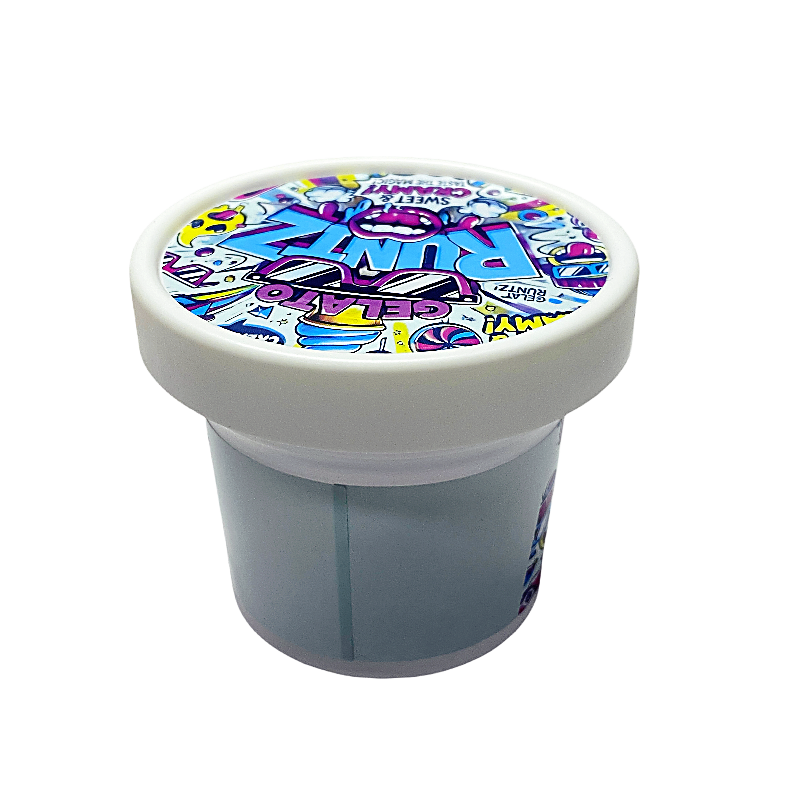 12 Pack -  Ice Cream Pint Style Plastic Storage Containers with Lids - Gelato Runtz