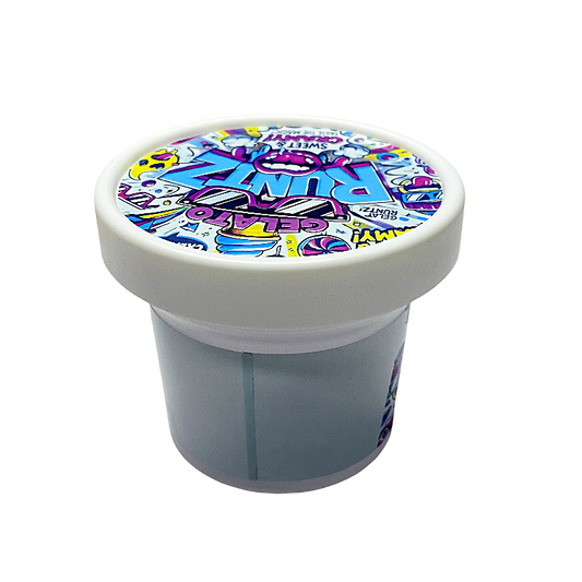 12 Pack -  Ice Cream Pint Style Plastic Storage Containers with Lids - Gelato Runtz