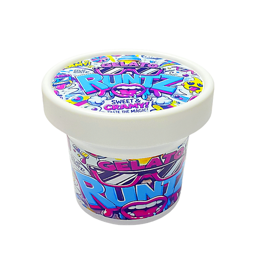 12 Pack -  Ice Cream Pint Style Plastic Storage Containers with Lids - Gelato Runtz