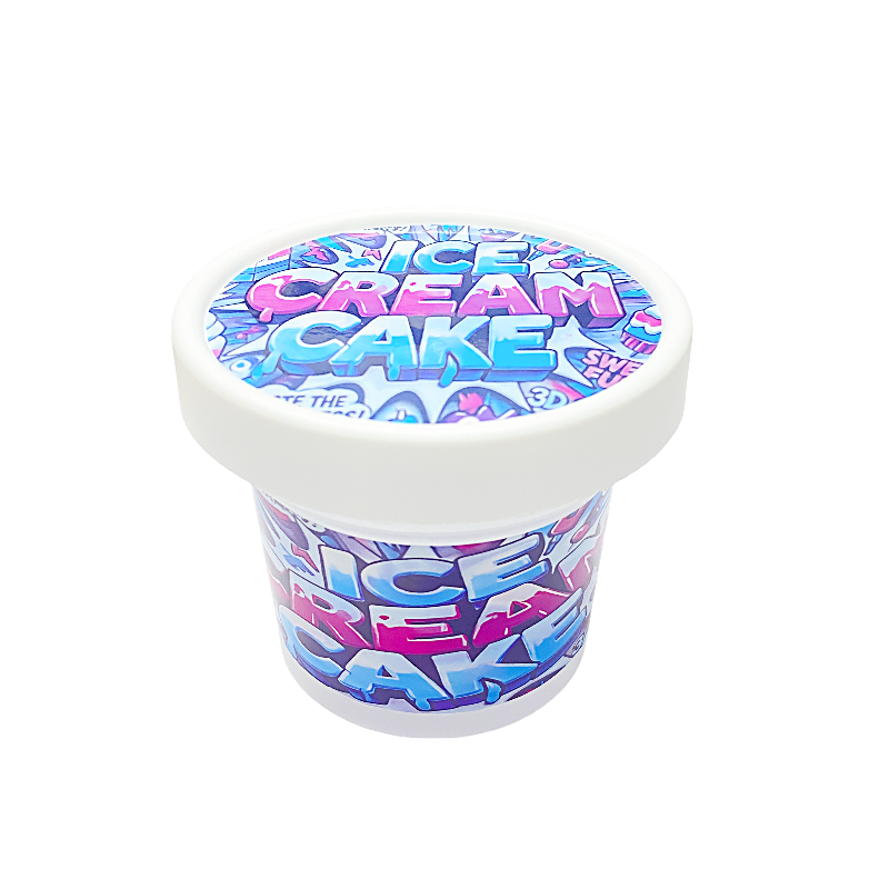 12 Pack -  Ice Cream Pint Style Plastic Storage Containers with Lids - Ice Cream Cake
