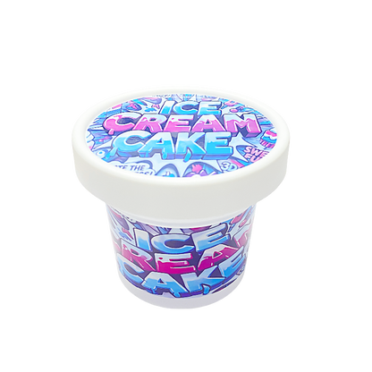 12 Pack -  Ice Cream Pint Style Plastic Storage Containers with Lids - Ice Cream Cake