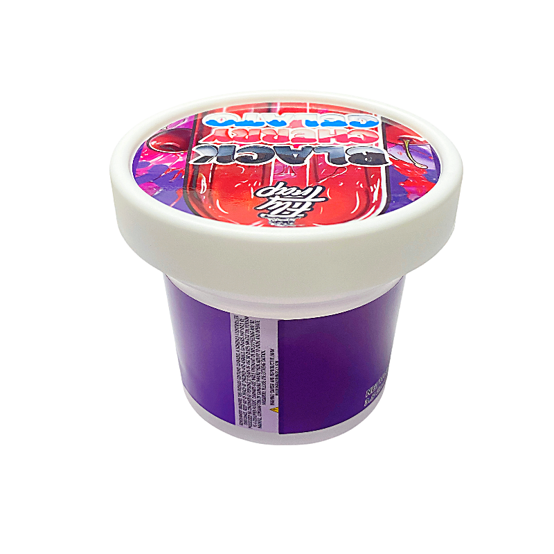 12 Pack -  Ice Cream Pint Style Plastic Storage Containers with Lids - Black Cherry Gelato