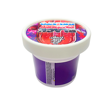 12 Pack -  Ice Cream Pint Style Plastic Storage Containers with Lids - Black Cherry Gelato