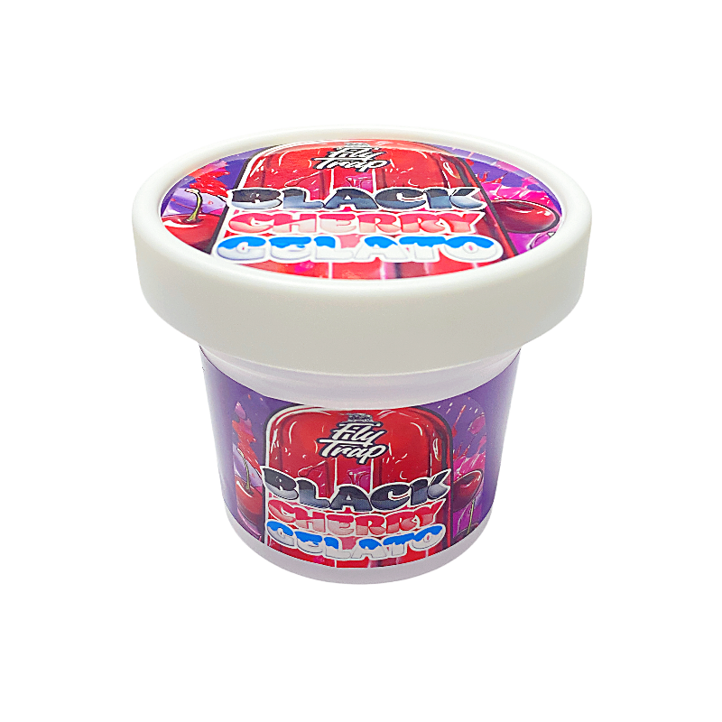 12 Pack -  Ice Cream Pint Style Plastic Storage Containers with Lids - Black Cherry Gelato