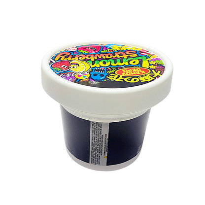 12 Pack -  Ice Cream Pint Style Plastic Storage Containers with Lids - Strawberry Lemonade Kandy Depo