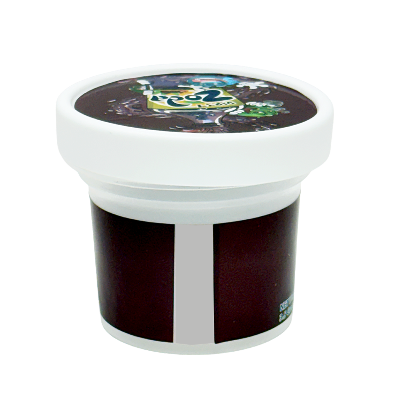 12 Pack -  Ice Cream Pint Style Plastic Storage Containers with Lids - Dirty Zoda