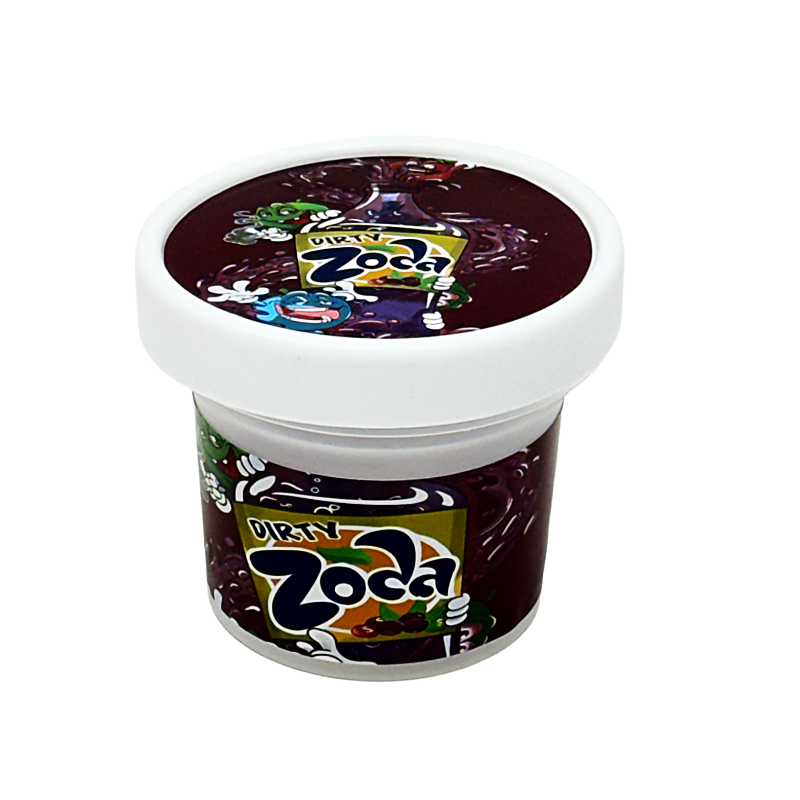 12 Pack -  Ice Cream Pint Style Plastic Storage Containers with Lids - Dirty Zoda