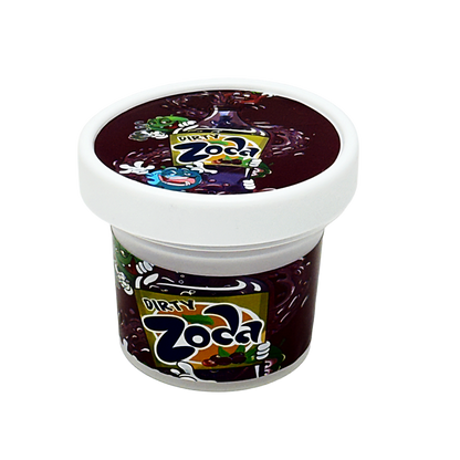 12 Pack -  Ice Cream Pint Style Plastic Storage Containers with Lids - Dirty Zoda