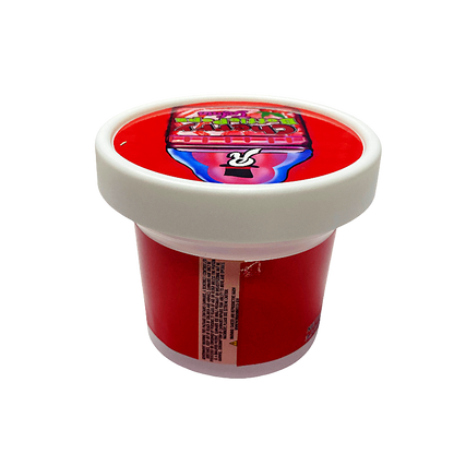 12 Pack -  Ice Cream Pint Style Plastic Storage Containers with Lids - Cherry Bottle Pops Gelato Runtz