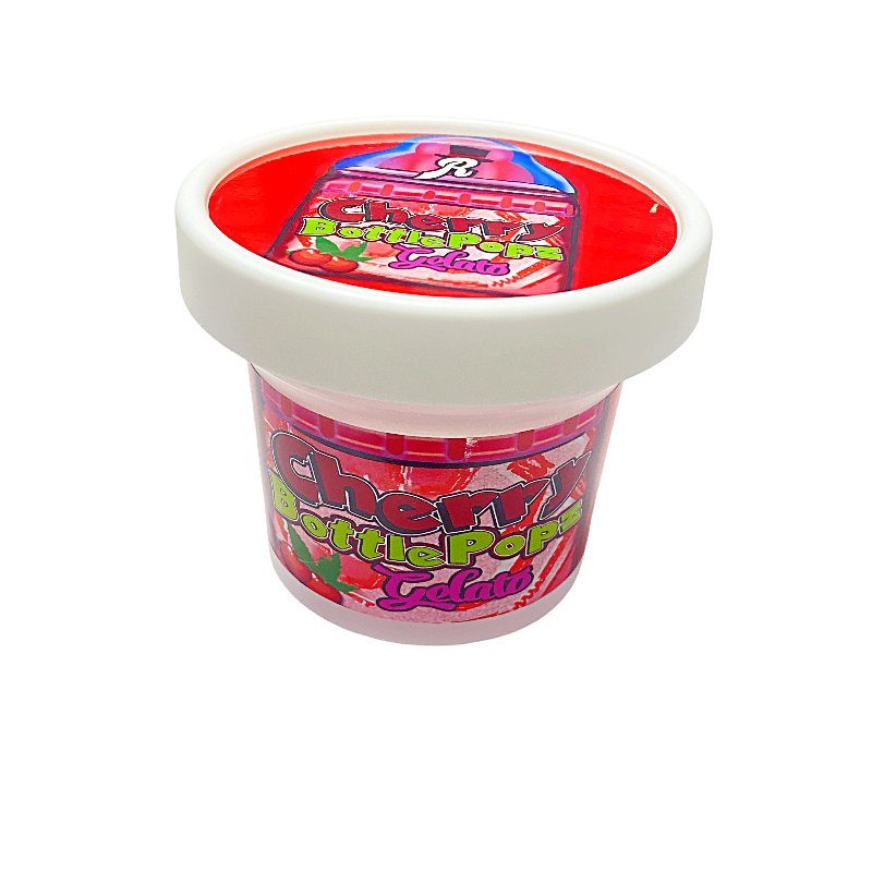 12 Pack -  Ice Cream Pint Style Plastic Storage Containers with Lids - Cherry Bottle Pops Gelato Runtz