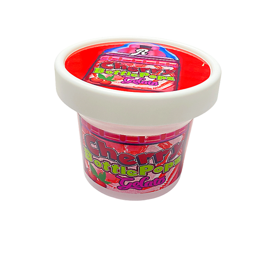 12 Pack -  Ice Cream Pint Style Plastic Storage Containers with Lids - Cherry Bottle Pops Gelato Runtz