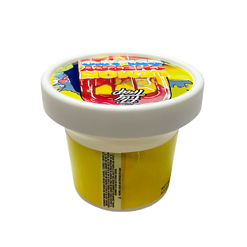 12 Pack -  Ice Cream Pint Style Plastic Storage Containers with Lids - Lemon Cherry Gelato