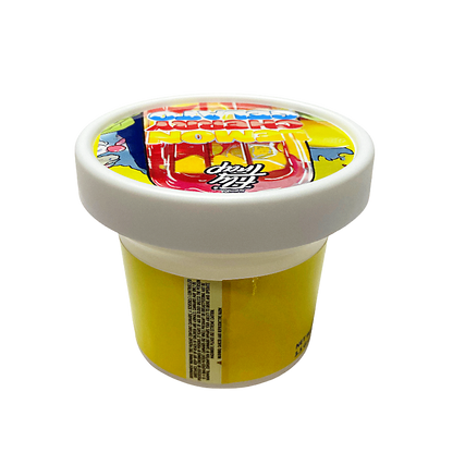 12 Pack -  Ice Cream Pint Style Plastic Storage Containers with Lids - Lemon Cherry Gelato